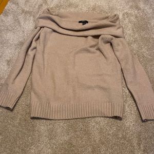 Tan off the shoulder sweater